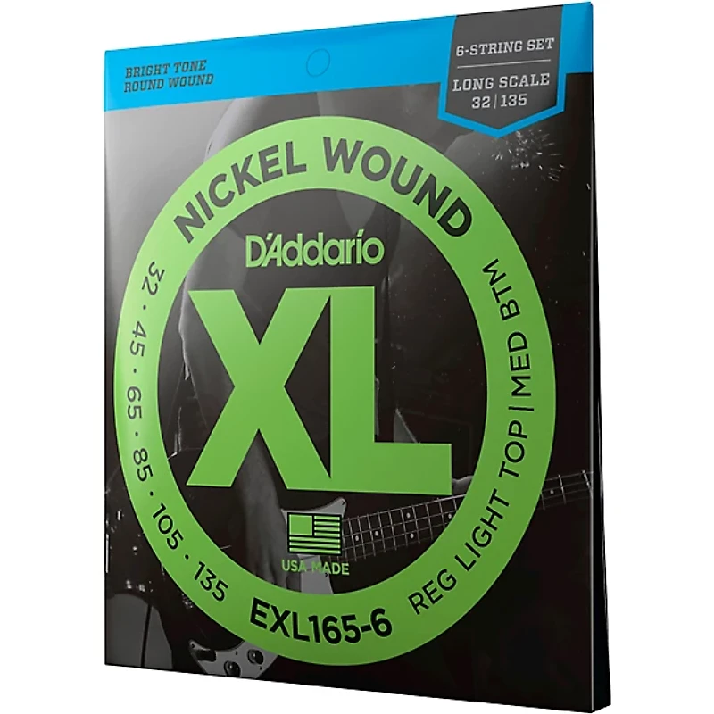 D'Addario EXL165-6 XL 6-String Bass Soft/Regular String Set