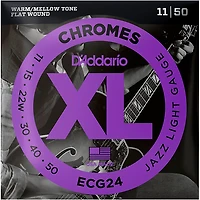 D'Addario XL Chromes Jazz Light Electric Guitar Strings ECG24 Flatwound