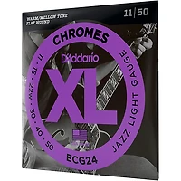 D'Addario XL Chromes Jazz Light Electric Guitar Strings ECG24 Flatwound