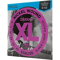 D'Addario ESXL120 Nickel Double Ball End Super Light Electric Guitar Strings