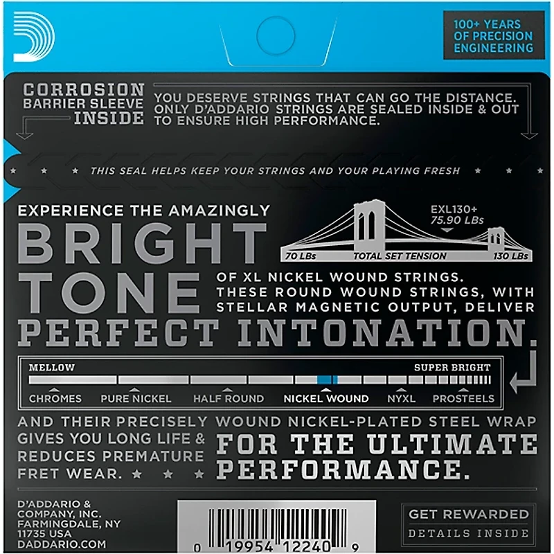 D'Addario EXL130+ Nickel XL Electric Guitar Strings