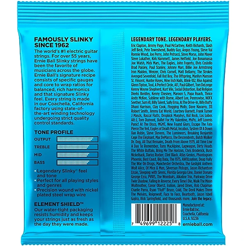 Ernie Ball 2225 Nickel Extra Slinky Electric Guitar Strings