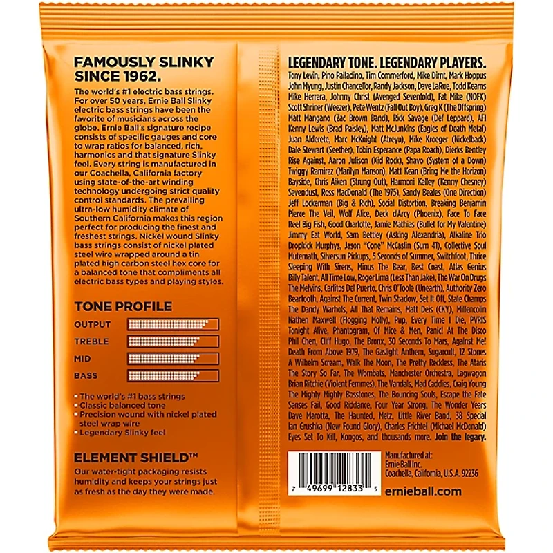 Ernie Ball 2833 Hybrid Slinky Roundwound Bass Guitar Strings