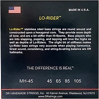 DR Strings Lo-Rider MH-45 Stainless Steel Medium 4-String Bass Strings