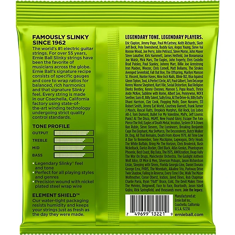 Ernie Ball 3221 Nickel Regular Slinky Electric Guitar Strings 3-Pack