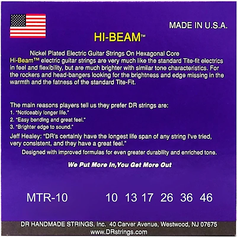 DR Strings MTR10 Hi-Beams Nickel Medium Electric Guitar Strings