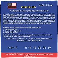 DR Strings PHR11 Pure Blues Nickel Heavy Electric Guitar Strings
