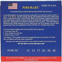 DR Strings PHR10 Pure Blues Nickel Electric Guitar Strings - Medium (10-46)