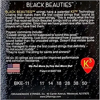 DR Strings Extra Life BKE-11 Black Beauties Heavy Coated Electric Guitar Strings