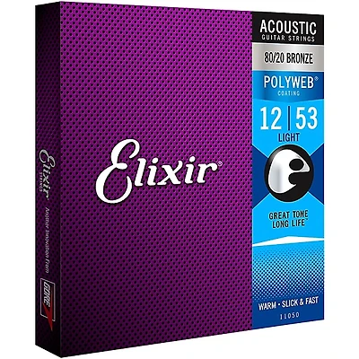 Elixir Polyweb Acoustic Guitar Strings - .012-.053 Light