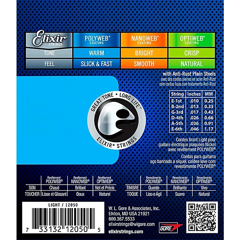 Elixir POLYWEB Light (10-46) Electric Guitar Strings