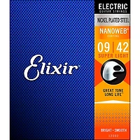 Elixir Electric Guitar Strings with NANOWEB Coating, Super Light (.009-.042)