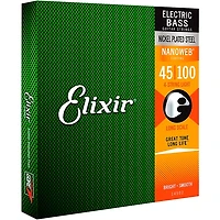 Elixir Nickel-Plated Steel 4-String Bass Strings with NANOWEB Coating, Long Scale, Light (.045-.100)