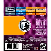 Elixir 80/20 Bronze Acoustic Guitar Strings With NANOWEB Coating, Custom Light (.011-.052)