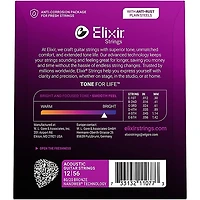 Elixir 80/20 Bronze Acoustic Guitar Strings with NANOWEB Coating, Light/Medium (.012-.056)