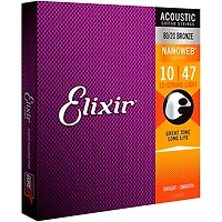 Elixir 80/20 Bronze 12-String Acoustic Guitar Strings with NANOWEB Coating, Light (.010-.047)