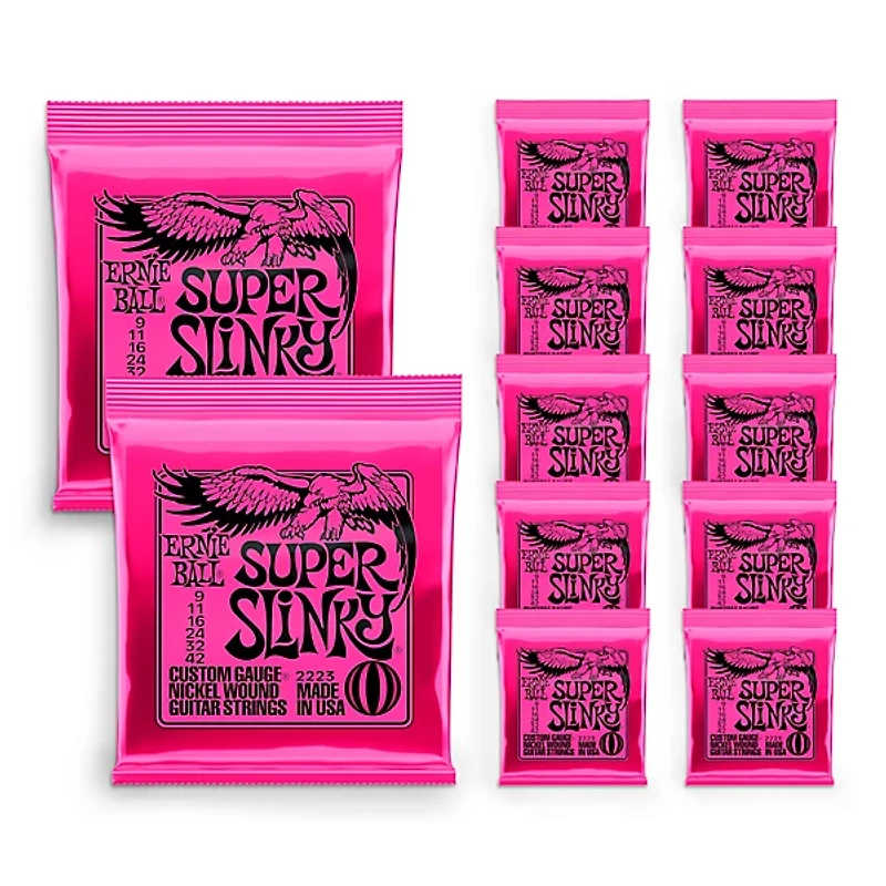 Ernie Ball 2223 Nickel Super Slinky Guitar Strings 12-Pack