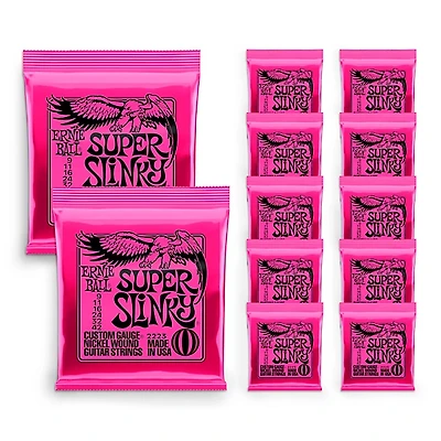 Ernie Ball 2223 Nickel Super Slinky Guitar Strings 12-Pack