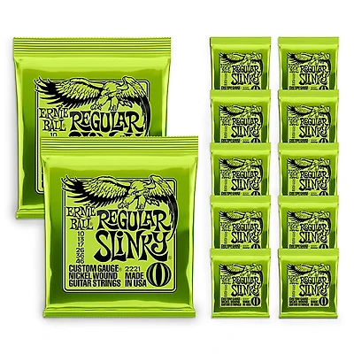 Ernie Ball 2221 Nickel Regular Slinky Electric Guitar Strings 12-Pack