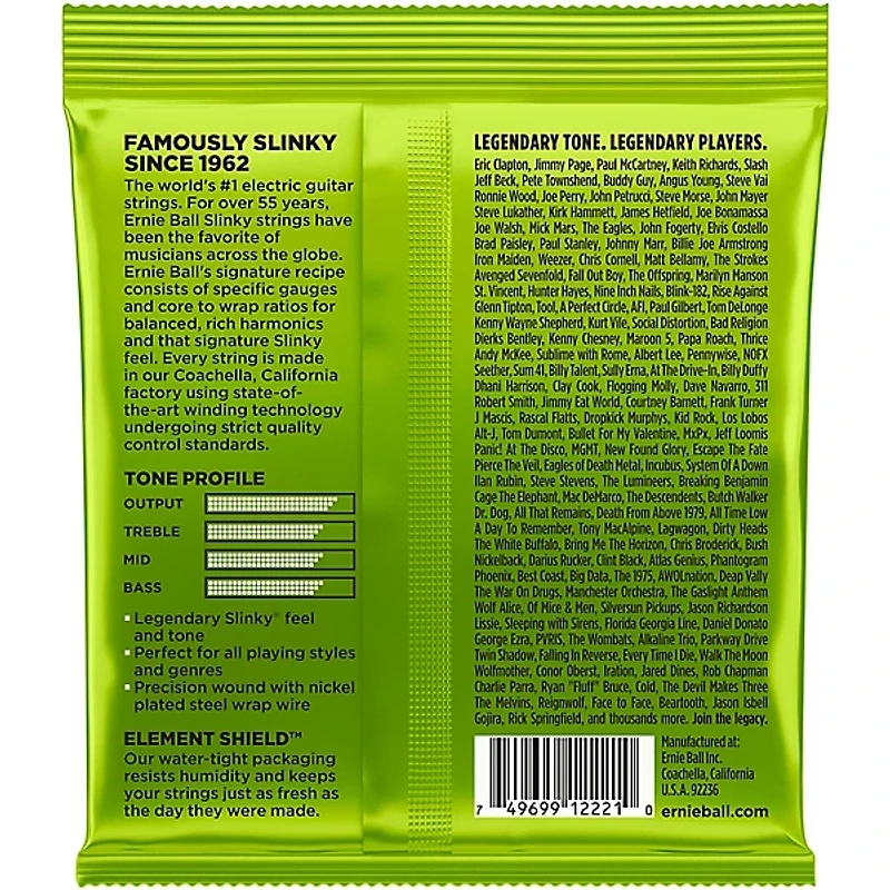 Ernie Ball 2221 Nickel Regular Slinky Electric Guitar Strings 12-Pack