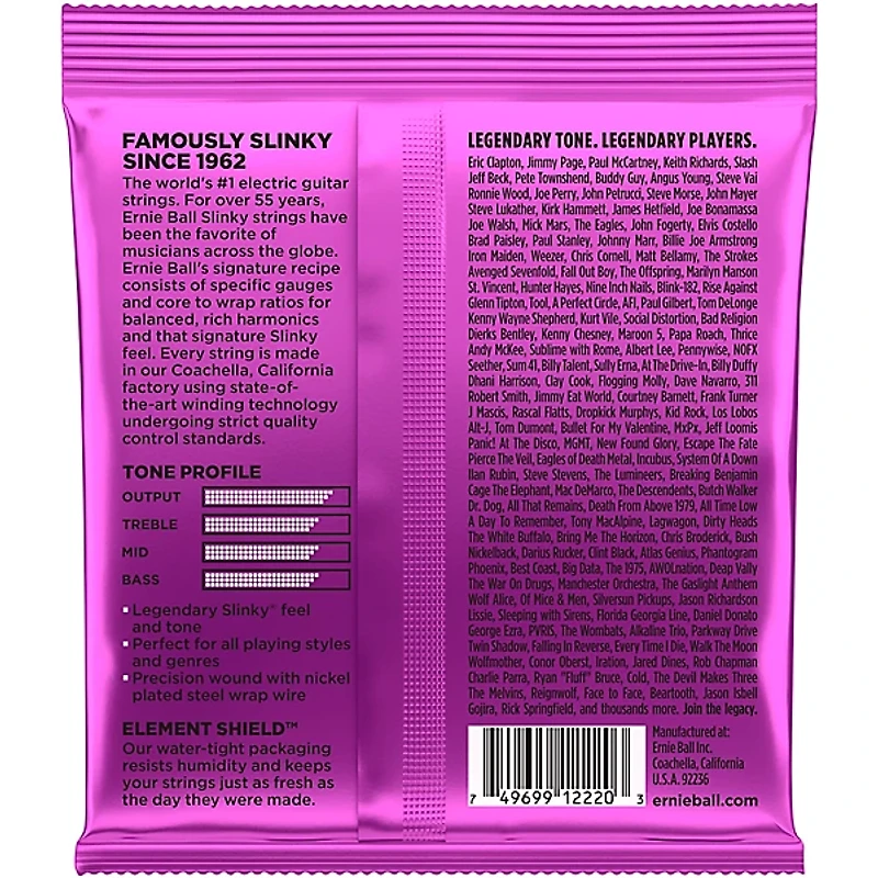 Ernie Ball 2220 Power Slinky Electric Guitar Strings - Buy 10, Get 2 Free