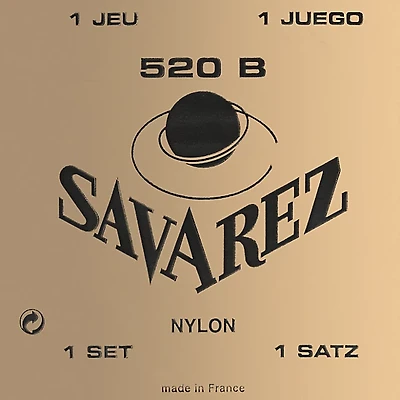 Savarez 520B White Card Rectified Nylons Traditional Basses Low Tension Nylon Guitar String Set