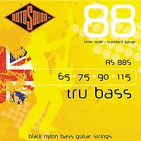 Rotosound RS88S Trubass Black Nylon Flatwound Standard Gauge Short Scale Bass Strings