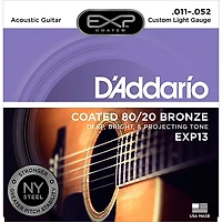 D'Addario EXP13 Coated 80/20 Bronze Custom Light Acoustic Guitar Strings