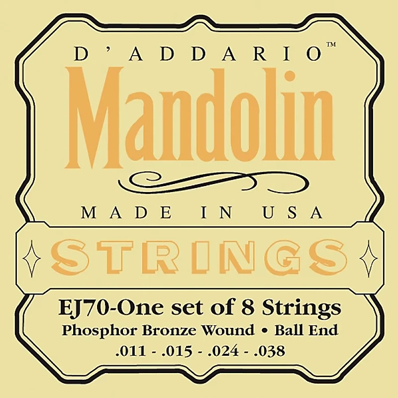 D'Addario EJ70 Phosphor Bronze Ball End Mandolin Strings