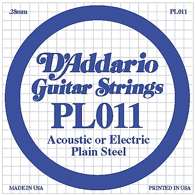 D'Addario PL011 Plain Steel Guitar Strings Single