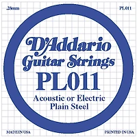 D'Addario PL011 Plain Steel Guitar Strings Single