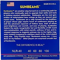 DR Strings Sunbeams NLR-40 Light 4-String Bass Strings