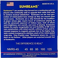 DR Strings Sunbeams NMR5-45 Medium 5-String Bass Strings .125 Low B