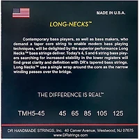 DR Strings Long Necks Taper Core Medium 5-String Bass Strings