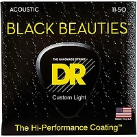 DR Strings Black Beauties Light Acoustic Guitar Strings