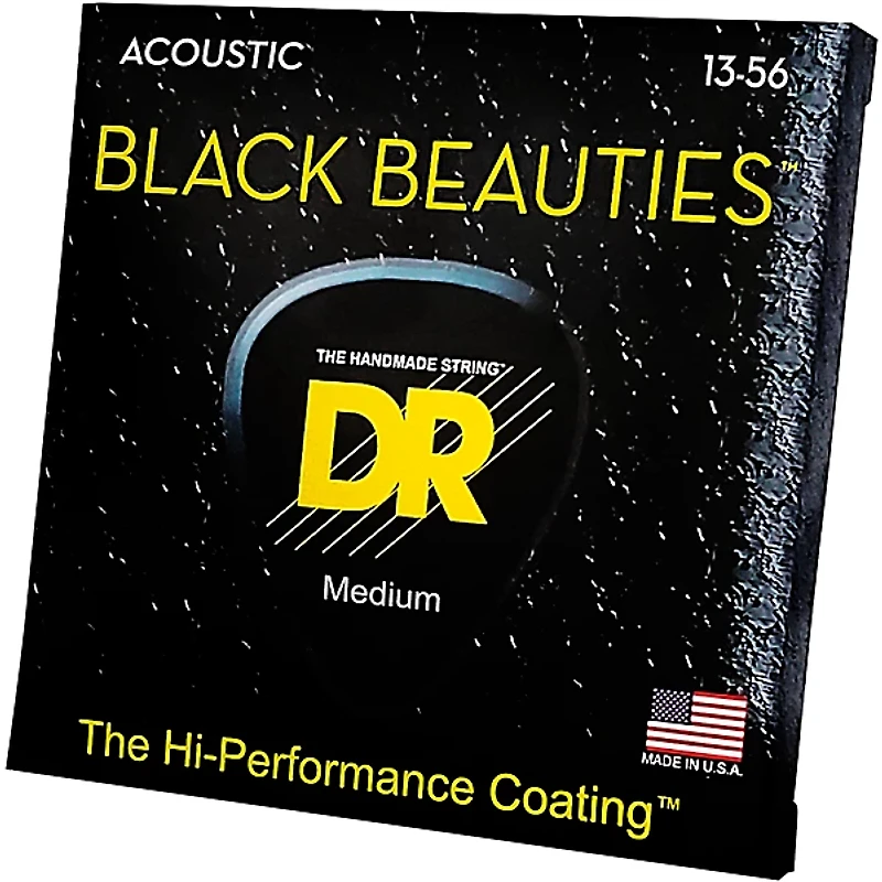 DR Strings Black Beauties Heavy Acoustic Guitar Strings