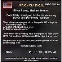 DR Strings Nylon Classic Accurate Hard Tension Acoustic Guitar Strings