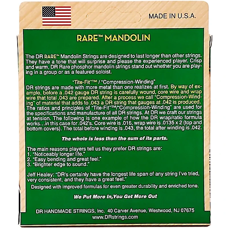 DR Strings Phosphor Bronze Medium Mandolin Strings