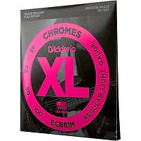 D'Addario ECB81M Chromes Flat Wound Electric Bass Strings Light Medium Scale