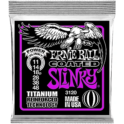 Ernie Ball 3120 Coated Titanium Power Slinky Electric Guitar Strings