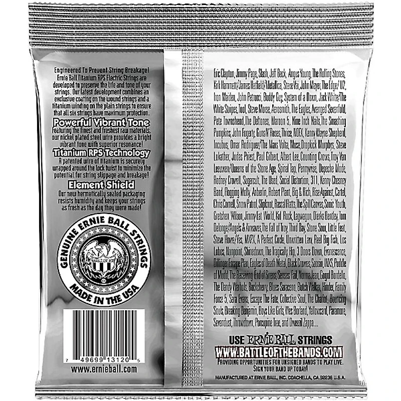 Ernie Ball 3120 Coated Titanium Power Slinky Electric Guitar Strings