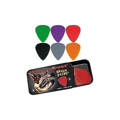 Snarling Dogs Brain Guitar Picks and Tin Box
