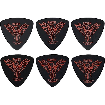 Clayton Black Raven Rounded Triangle Guitar Picks