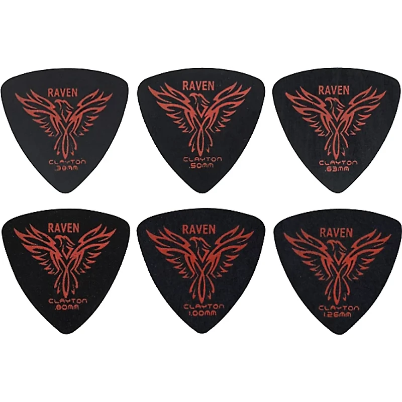 Clayton Black Raven Rounded Triangle Guitar Picks