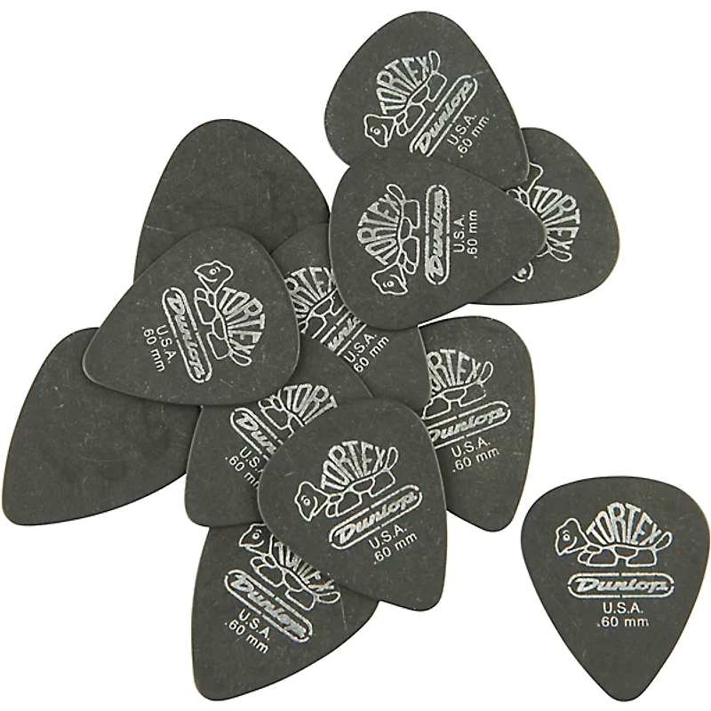 Dunlop Tortex Pitch Black Standard Guitar Picks 1 Dozen