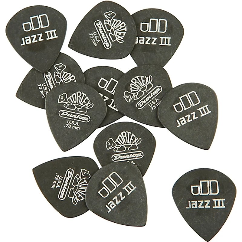 Dunlop Tortex Pitch Black Jazz Guitar Picks 1 Dozen