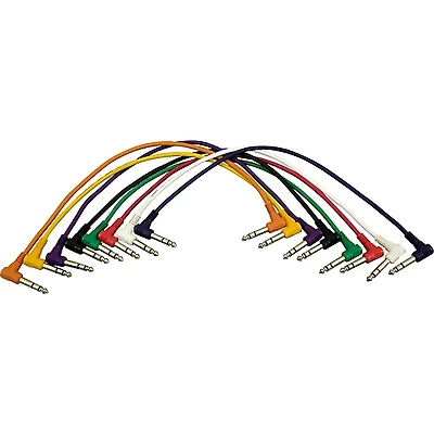 On-Stage TRS - TRS Patch Cable 8-Pack (17") Right Angle 17 In
