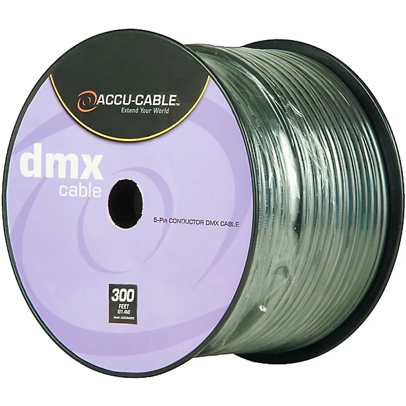 ACCU CABLE Spool 5-Pin DMX Cable 300 ft.