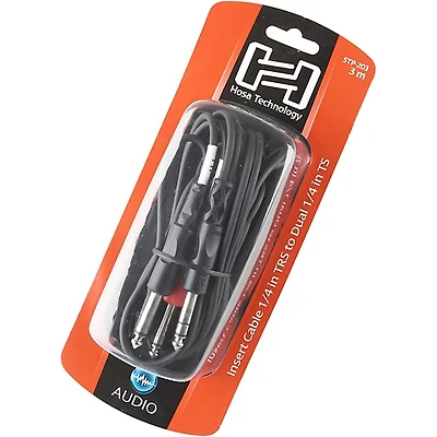 Hosa STP-203 Stereo 1/4" Phone to 2 - Mono 1/4" Phone Insert Cable