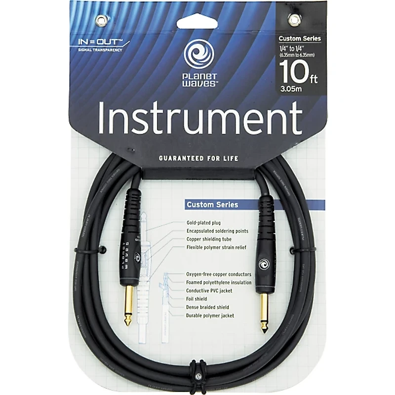 D'Addario Gold-Plated 1/4" Straight Instrument Cable